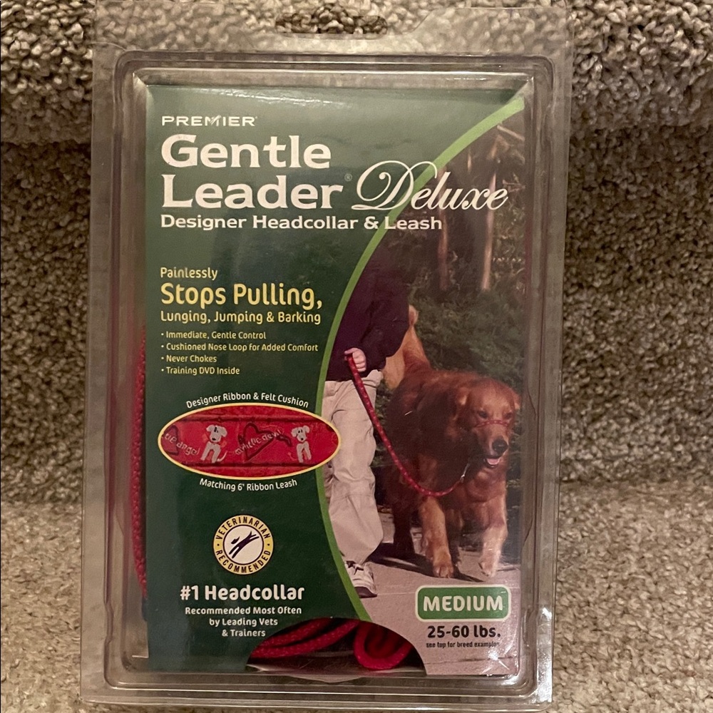 Premier Gentle Leader Deluxe Headcollar & Leash - Vibrant Red